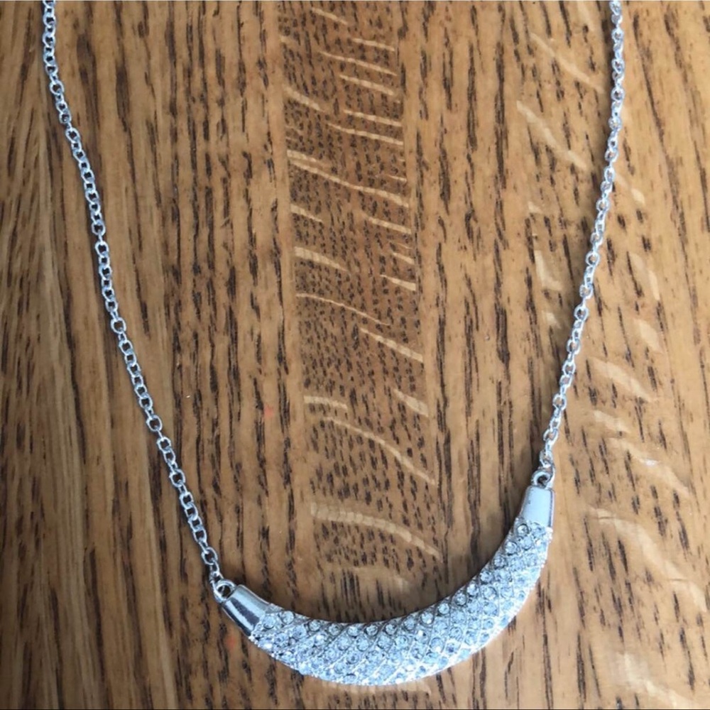 NEW Bass & Co. - Crescent Sparkling Rhinestone Necklace